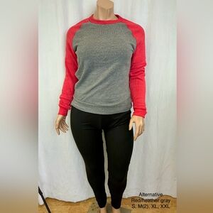 Alternative Red and Heather Gray Raglan Sweatshirt